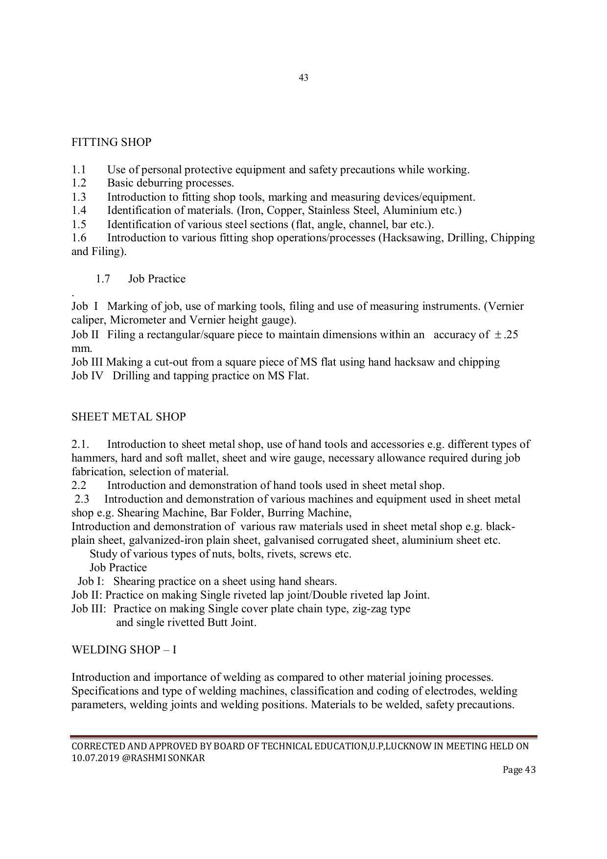 EFFECTIVE FROM JULY 2019-20 - SIX SEMESTER DIPLOMA COURSE IN INSTRUMENTATION AND CONTROL ENGINEERING - Page 45