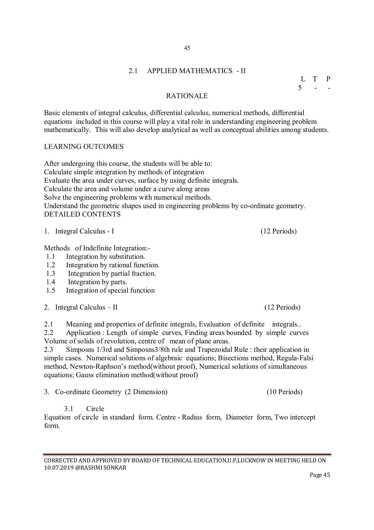 EFFECTIVE FROM JULY 2019-20 - SIX SEMESTER DIPLOMA COURSE IN INSTRUMENTATION AND CONTROL ENGINEERING - Page 47