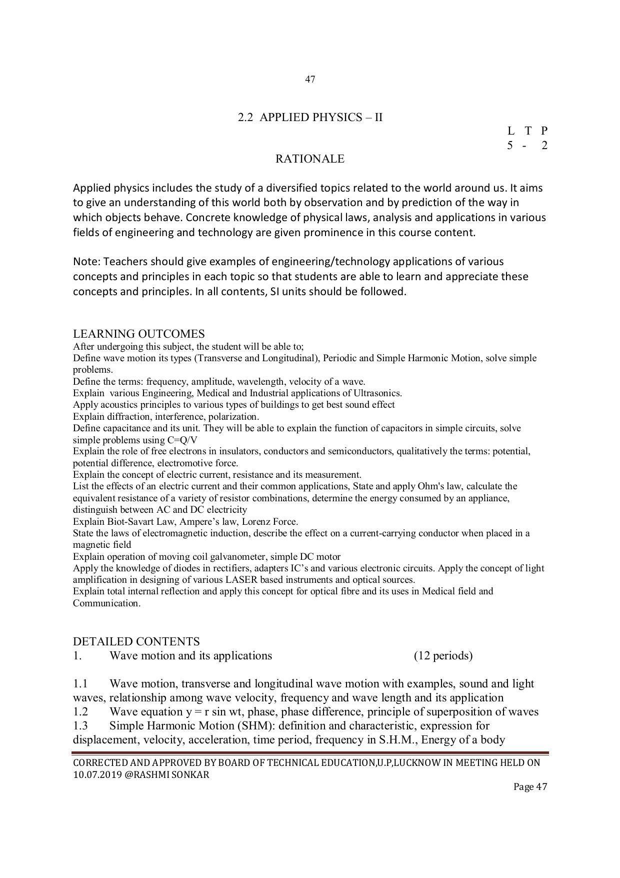 EFFECTIVE FROM JULY 2019-20 - SIX SEMESTER DIPLOMA COURSE IN INSTRUMENTATION AND CONTROL ENGINEERING - Page 49