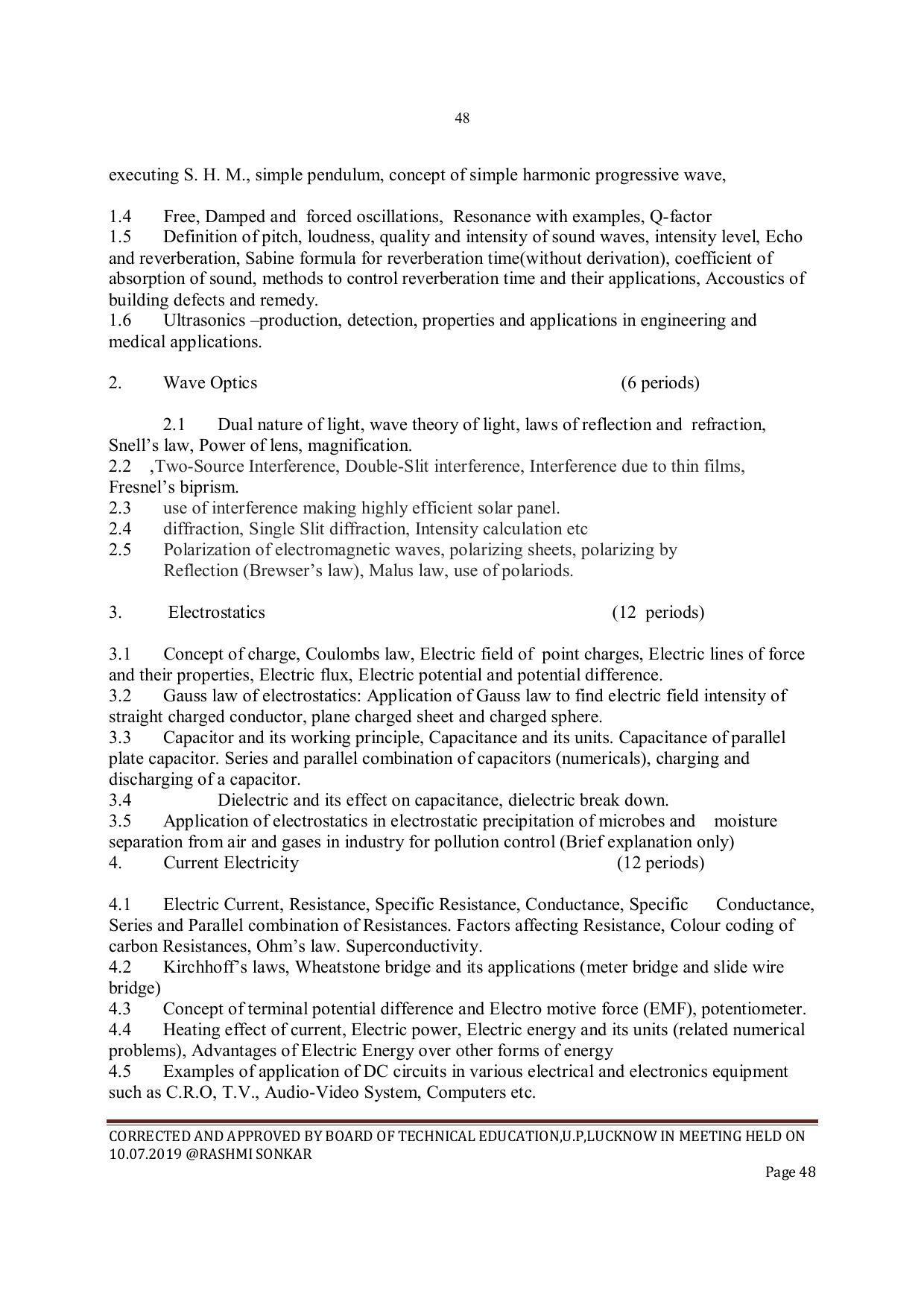 EFFECTIVE FROM JULY 2019-20 - SIX SEMESTER DIPLOMA COURSE IN INSTRUMENTATION AND CONTROL ENGINEERING - Page 50