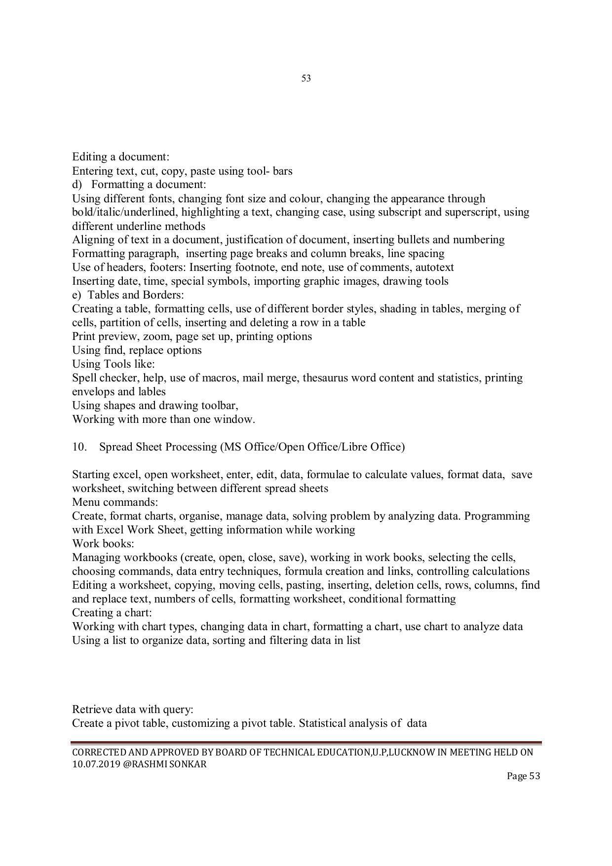 EFFECTIVE FROM JULY 2019-20 - SIX SEMESTER DIPLOMA COURSE IN INSTRUMENTATION AND CONTROL ENGINEERING - Page 55