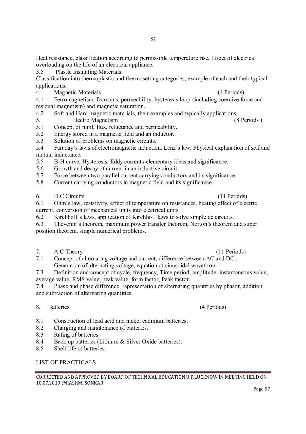 EFFECTIVE FROM JULY 2019-20 - SIX SEMESTER DIPLOMA COURSE IN INSTRUMENTATION AND CONTROL ENGINEERING - Page 59