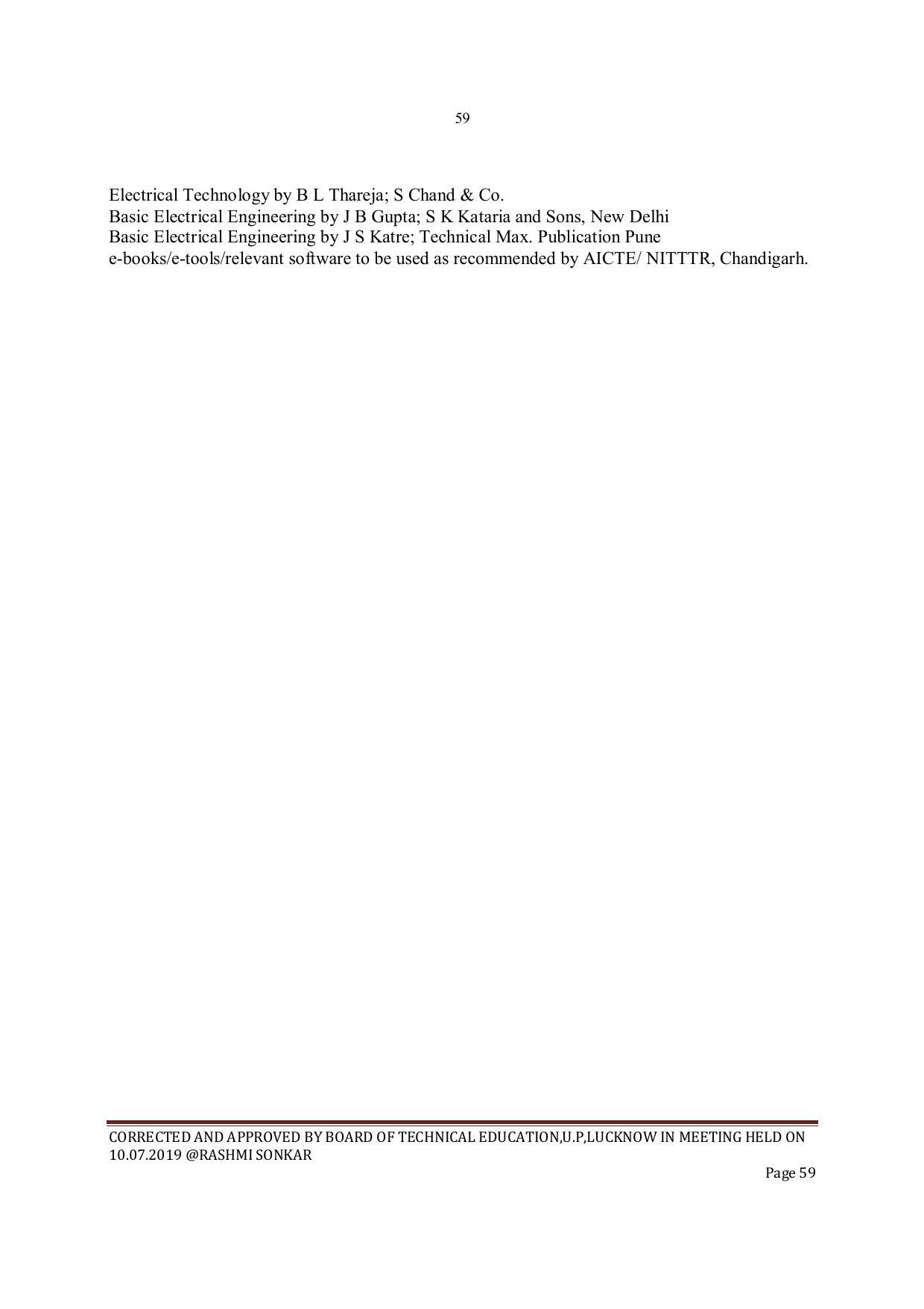 EFFECTIVE FROM JULY 2019-20 - SIX SEMESTER DIPLOMA COURSE IN INSTRUMENTATION AND CONTROL ENGINEERING - Page 61
