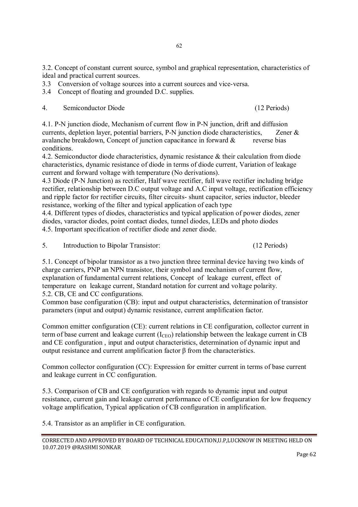 EFFECTIVE FROM JULY 2019-20 - SIX SEMESTER DIPLOMA COURSE IN INSTRUMENTATION AND CONTROL ENGINEERING - Page 64