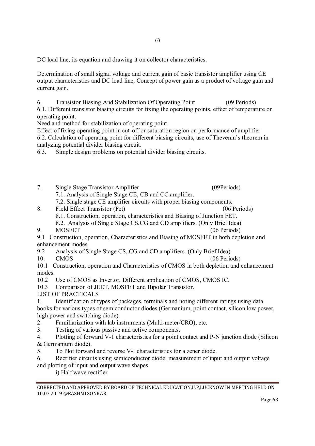 EFFECTIVE FROM JULY 2019-20 - SIX SEMESTER DIPLOMA COURSE IN INSTRUMENTATION AND CONTROL ENGINEERING - Page 65