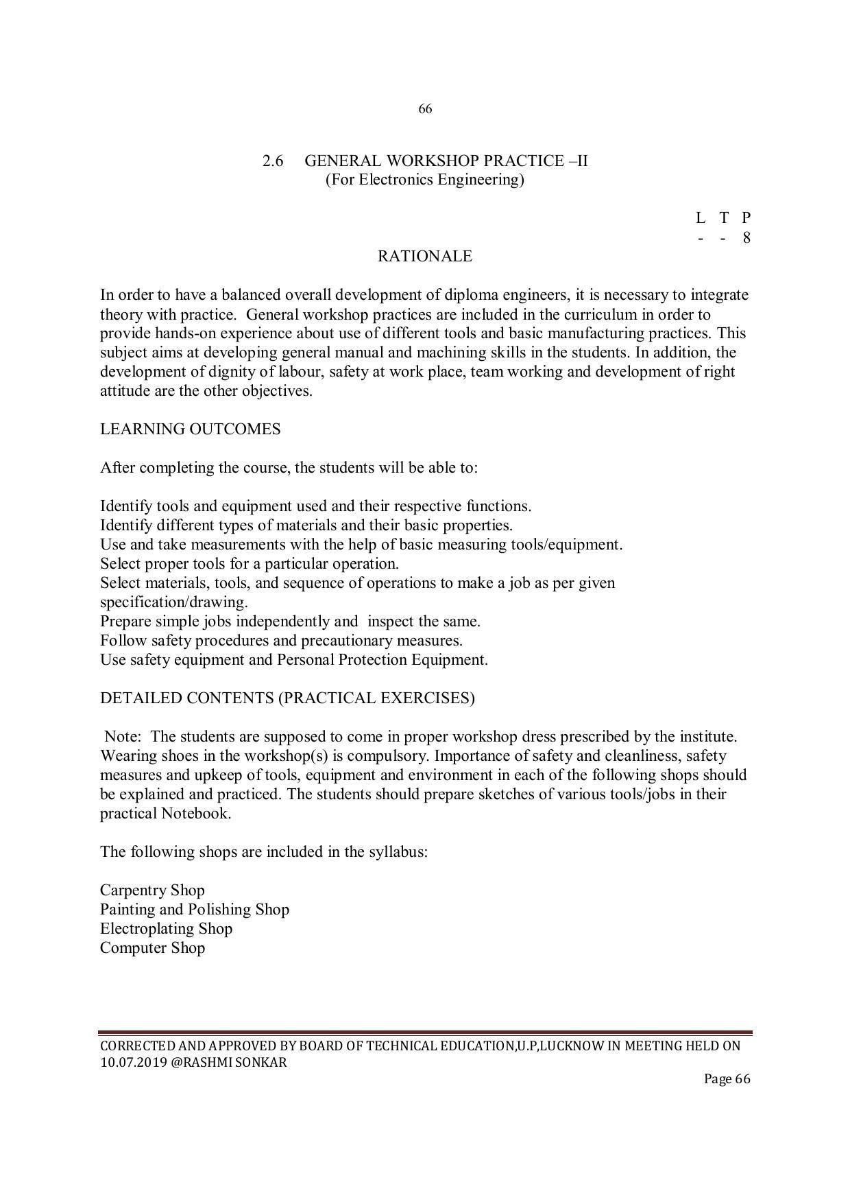 EFFECTIVE FROM JULY 2019-20 - SIX SEMESTER DIPLOMA COURSE IN INSTRUMENTATION AND CONTROL ENGINEERING - Page 68