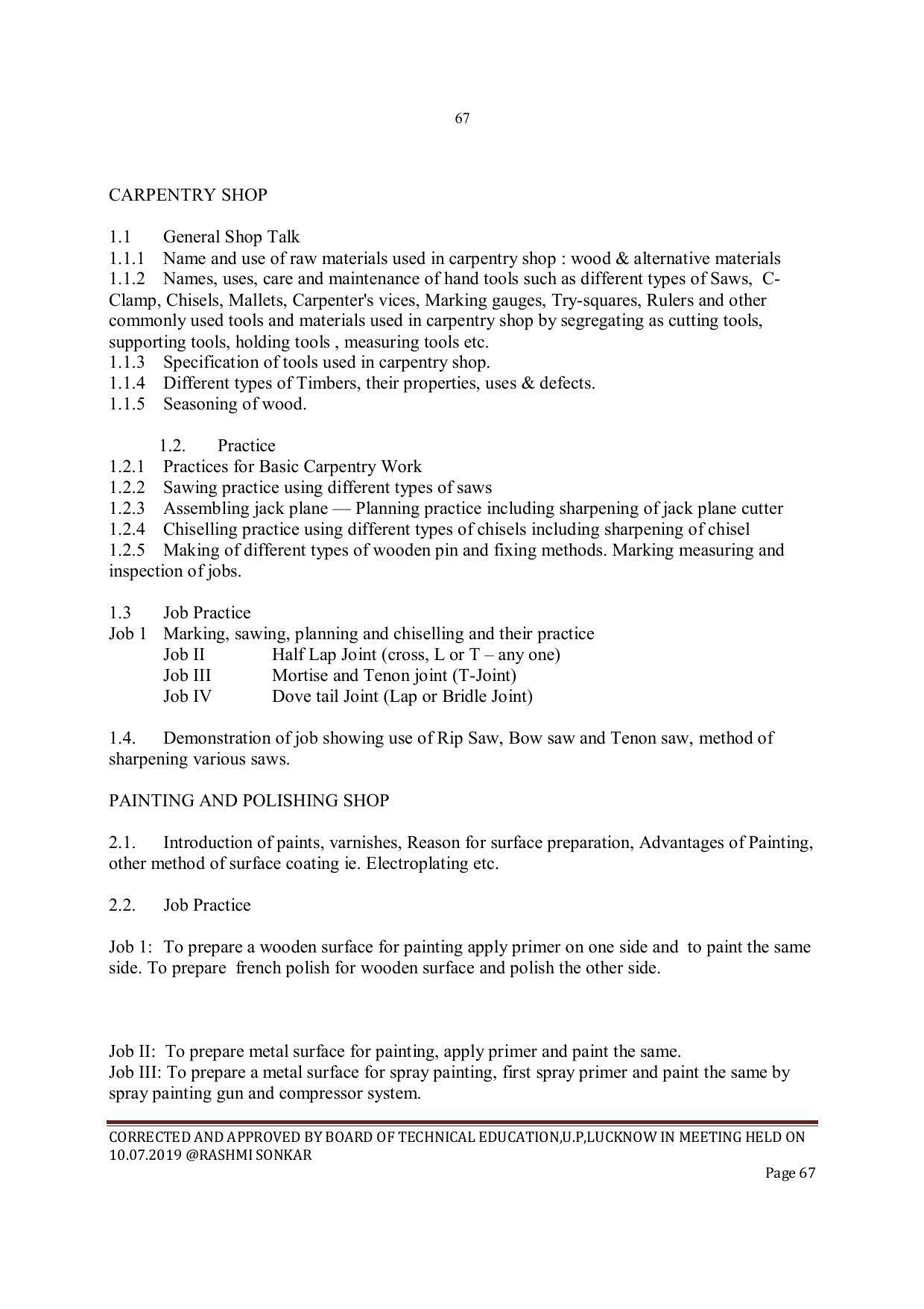 EFFECTIVE FROM JULY 2019-20 - SIX SEMESTER DIPLOMA COURSE IN INSTRUMENTATION AND CONTROL ENGINEERING - Page 69