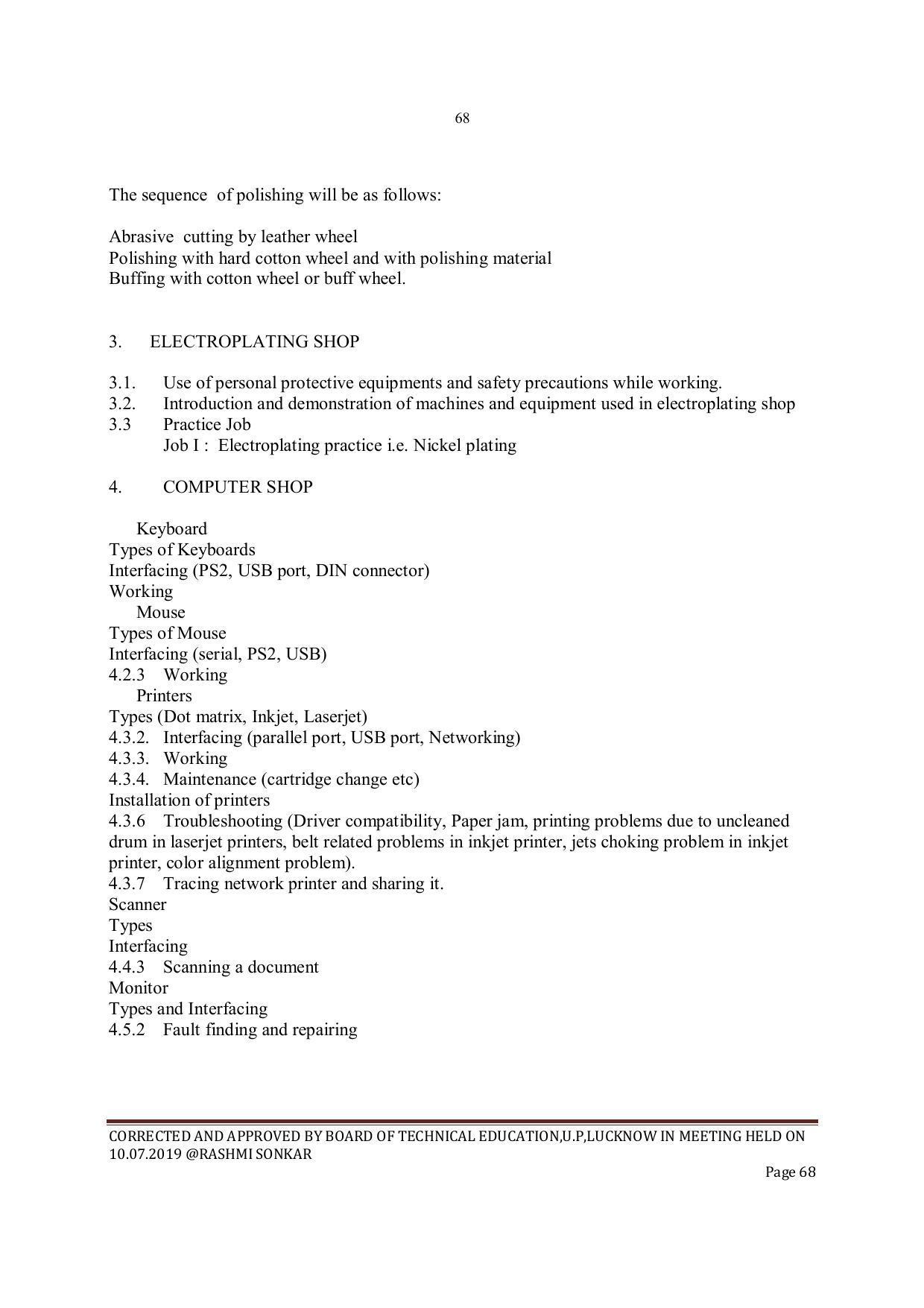 EFFECTIVE FROM JULY 2019-20 - SIX SEMESTER DIPLOMA COURSE IN INSTRUMENTATION AND CONTROL ENGINEERING - Page 70