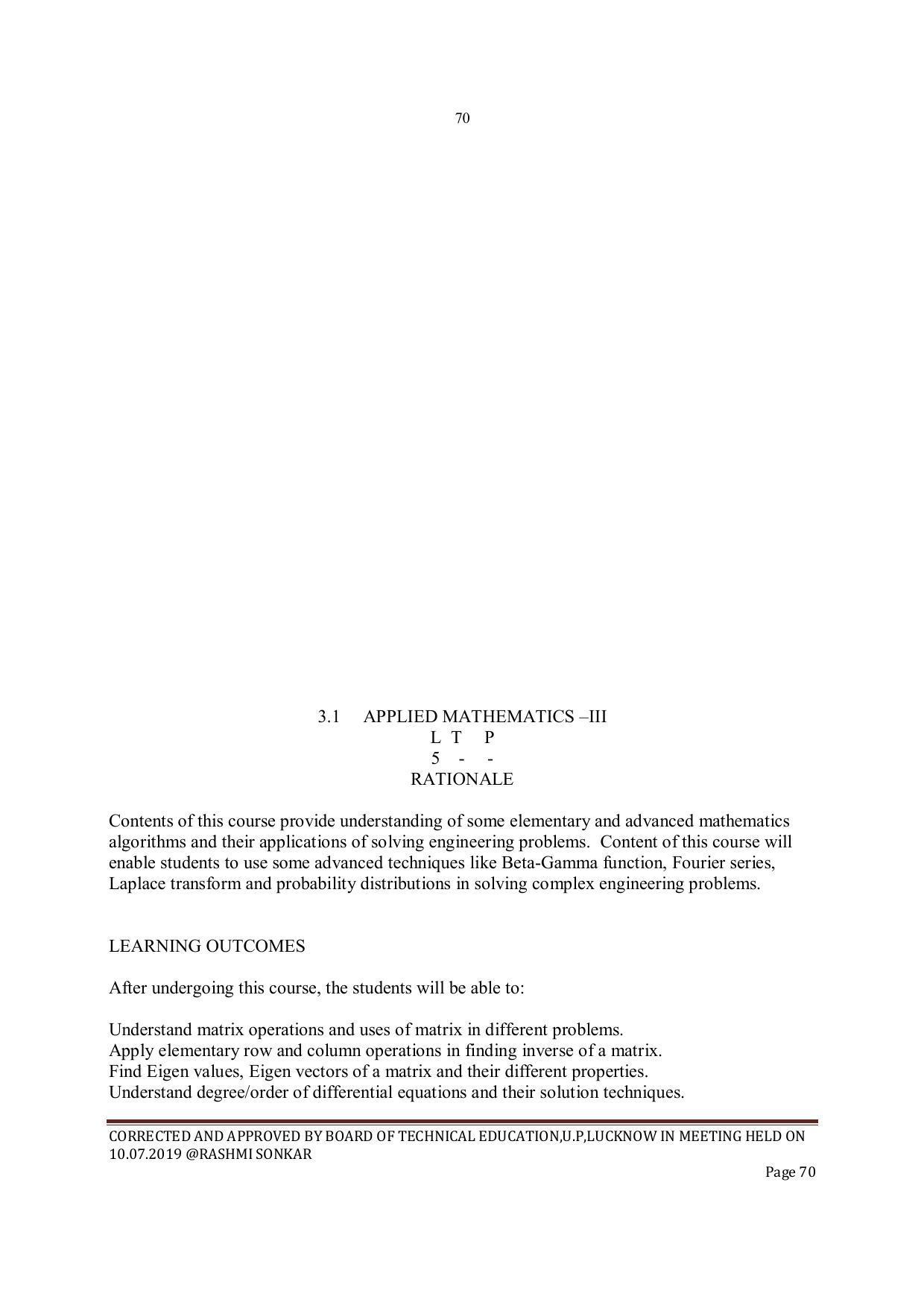 EFFECTIVE FROM JULY 2019-20 - SIX SEMESTER DIPLOMA COURSE IN INSTRUMENTATION AND CONTROL ENGINEERING - Page 72