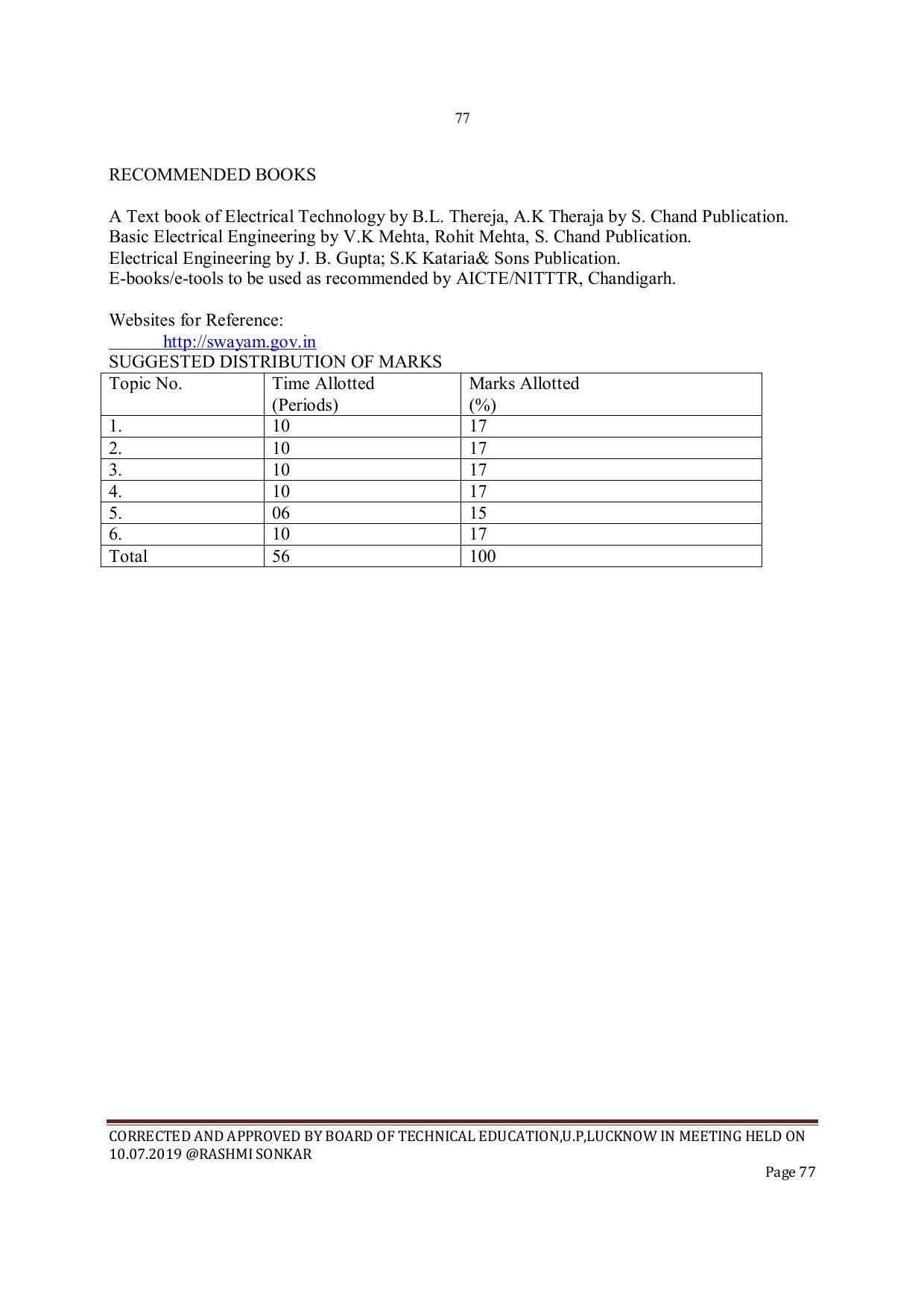 EFFECTIVE FROM JULY 2019-20 - SIX SEMESTER DIPLOMA COURSE IN INSTRUMENTATION AND CONTROL ENGINEERING - Page 79