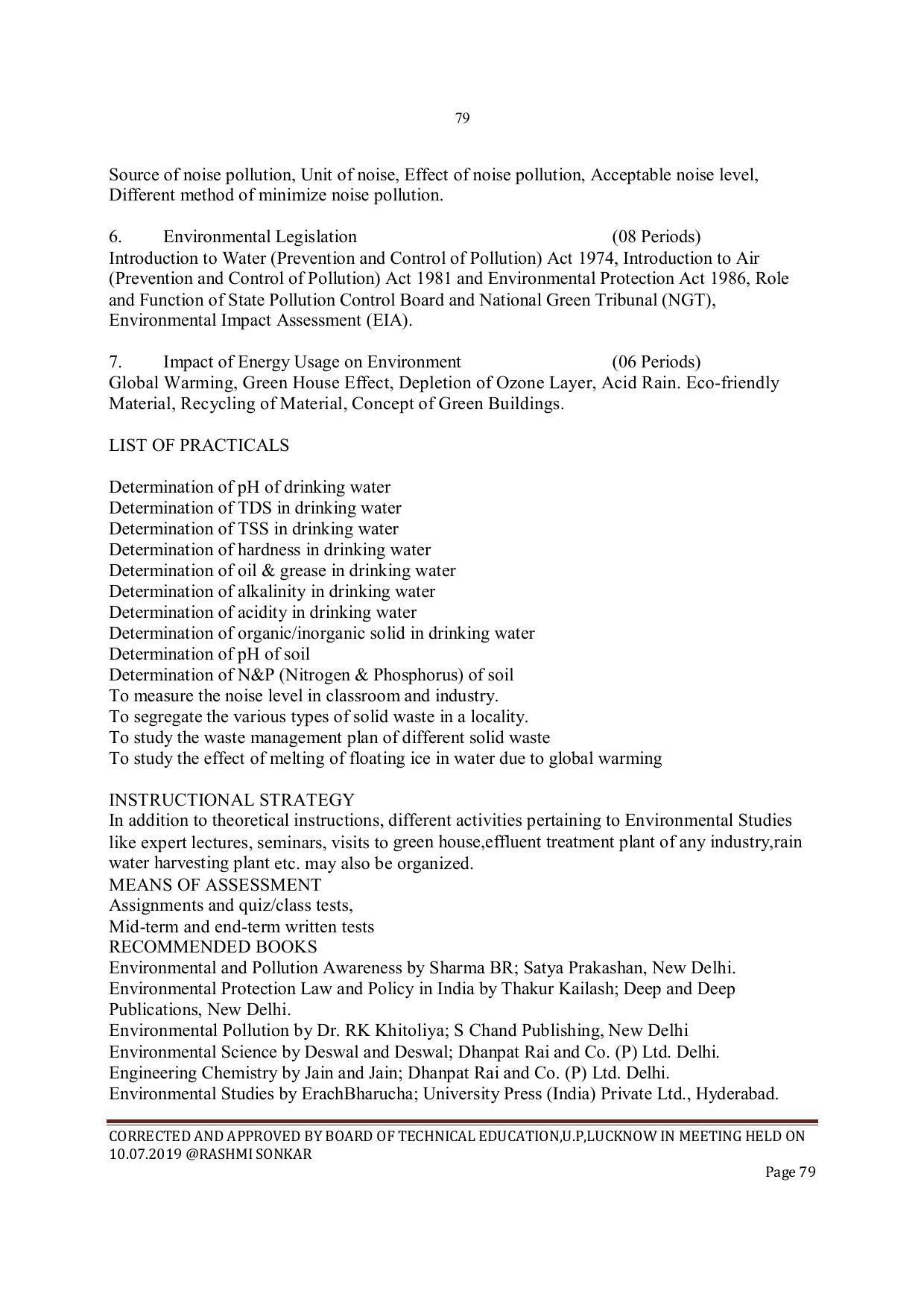 EFFECTIVE FROM JULY 2019-20 - SIX SEMESTER DIPLOMA COURSE IN INSTRUMENTATION AND CONTROL ENGINEERING - Page 81