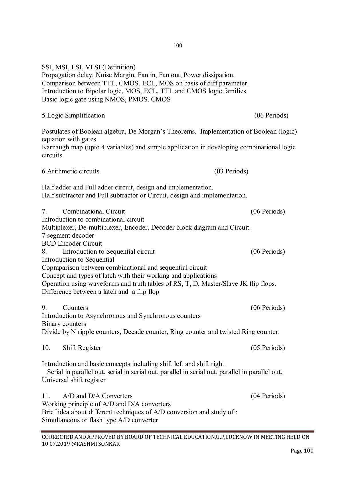 EFFECTIVE FROM JULY 2019-20 - SIX SEMESTER DIPLOMA COURSE IN INSTRUMENTATION AND CONTROL ENGINEERING - Page 102