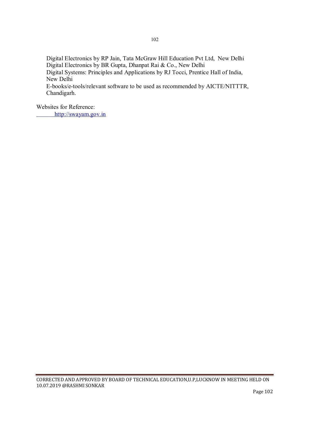 EFFECTIVE FROM JULY 2019-20 - SIX SEMESTER DIPLOMA COURSE IN INSTRUMENTATION AND CONTROL ENGINEERING - Page 104