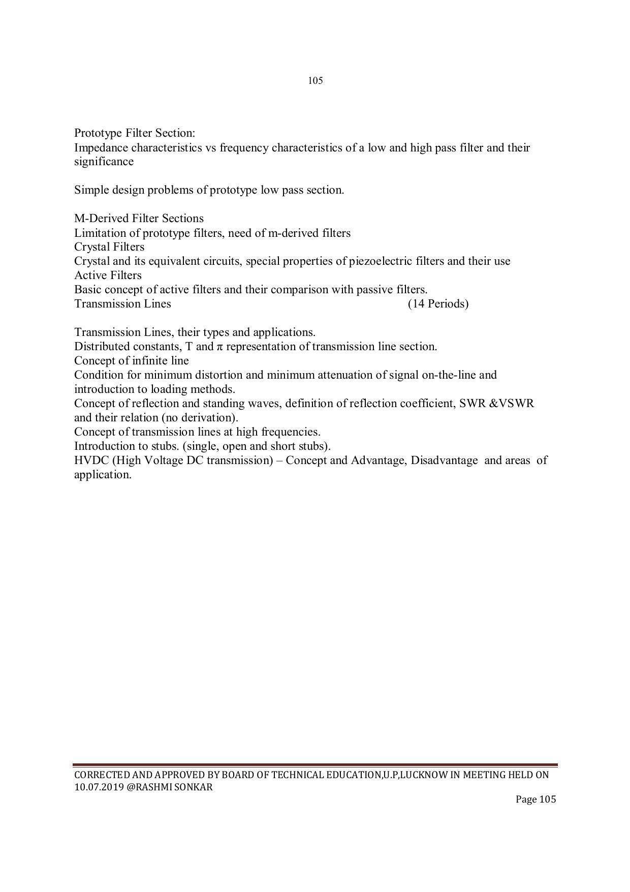 EFFECTIVE FROM JULY 2019-20 - SIX SEMESTER DIPLOMA COURSE IN INSTRUMENTATION AND CONTROL ENGINEERING - Page 107