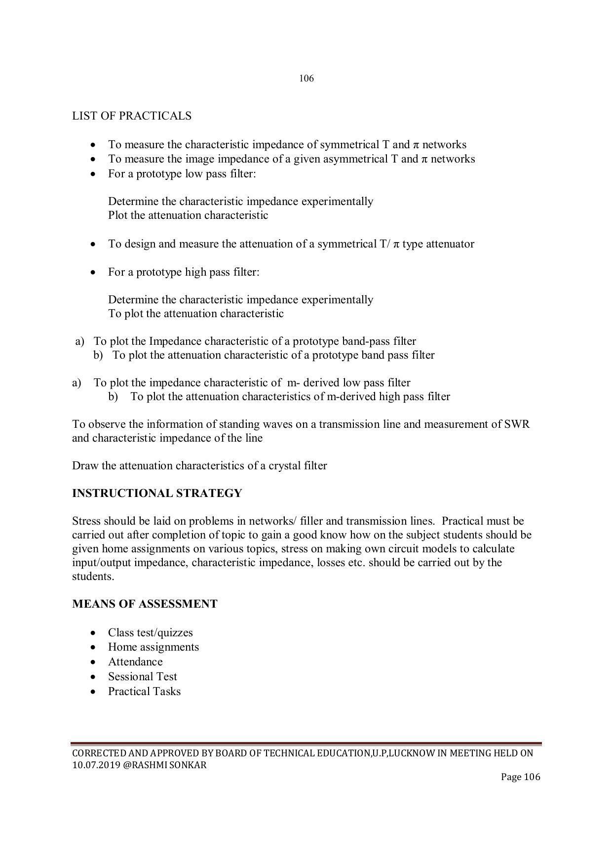 EFFECTIVE FROM JULY 2019-20 - SIX SEMESTER DIPLOMA COURSE IN INSTRUMENTATION AND CONTROL ENGINEERING - Page 108