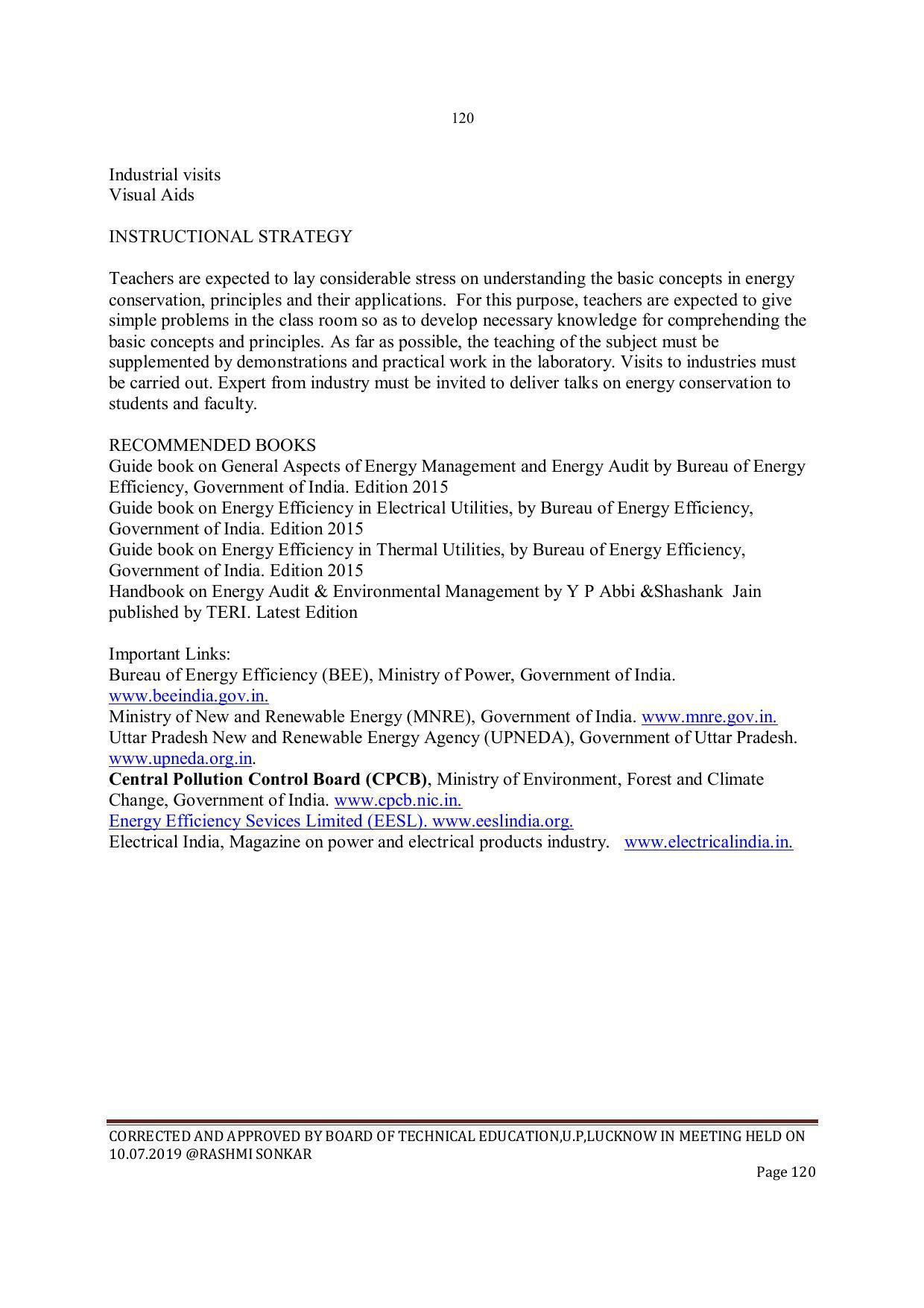 EFFECTIVE FROM JULY 2019-20 - SIX SEMESTER DIPLOMA COURSE IN INSTRUMENTATION AND CONTROL ENGINEERING - Page 122