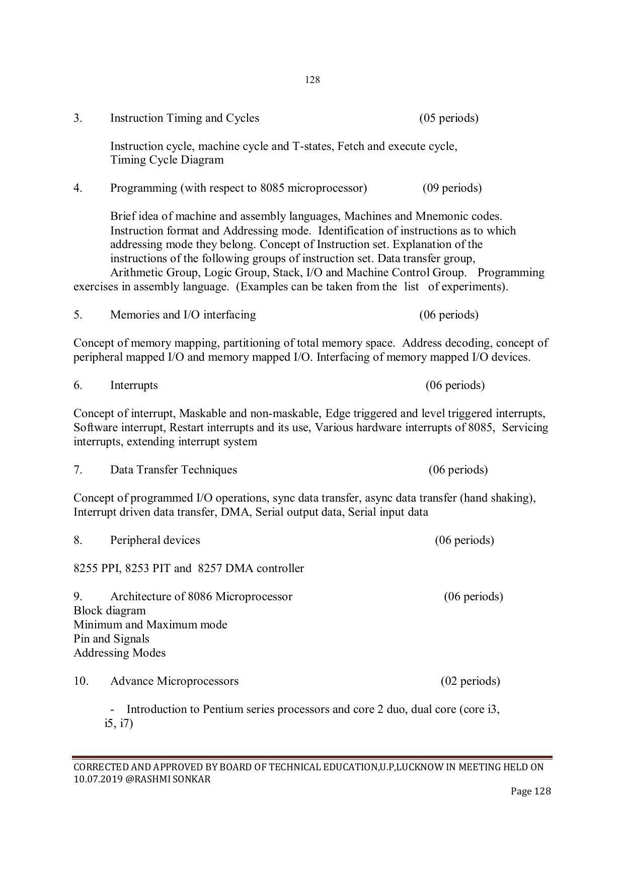 EFFECTIVE FROM JULY 2019-20 - SIX SEMESTER DIPLOMA COURSE IN INSTRUMENTATION AND CONTROL ENGINEERING - Page 130