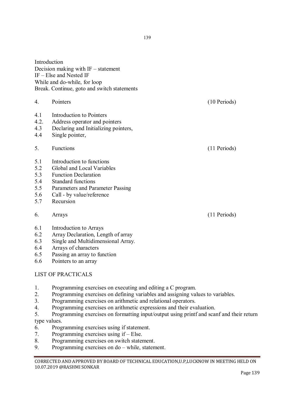 EFFECTIVE FROM JULY 2019-20 - SIX SEMESTER DIPLOMA COURSE IN INSTRUMENTATION AND CONTROL ENGINEERING - Page 141