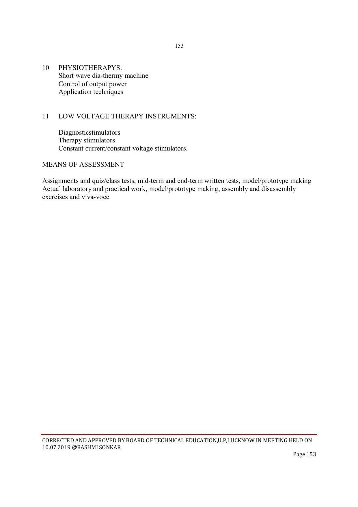 EFFECTIVE FROM JULY 2019-20 - SIX SEMESTER DIPLOMA COURSE IN INSTRUMENTATION AND CONTROL ENGINEERING - Page 155
