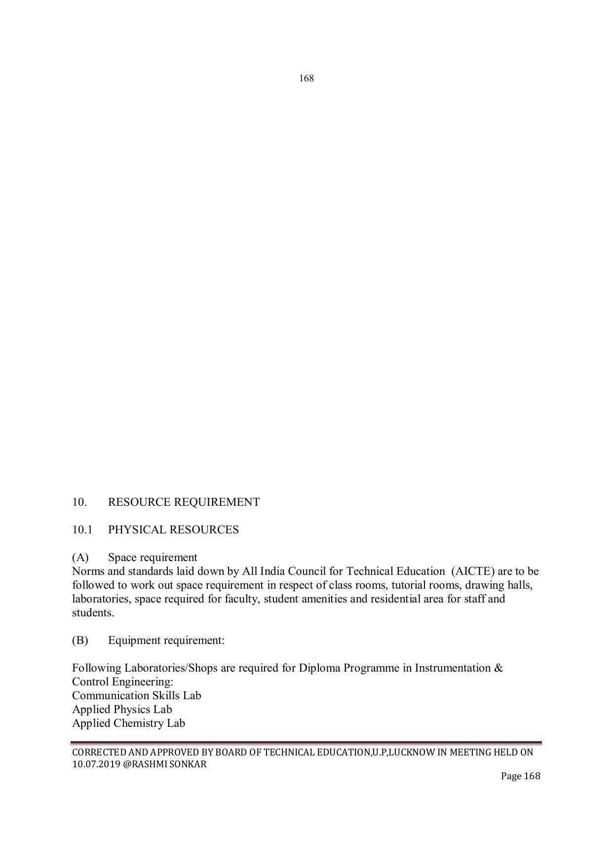EFFECTIVE FROM JULY 2019-20 - SIX SEMESTER DIPLOMA COURSE IN INSTRUMENTATION AND CONTROL ENGINEERING - Page 170
