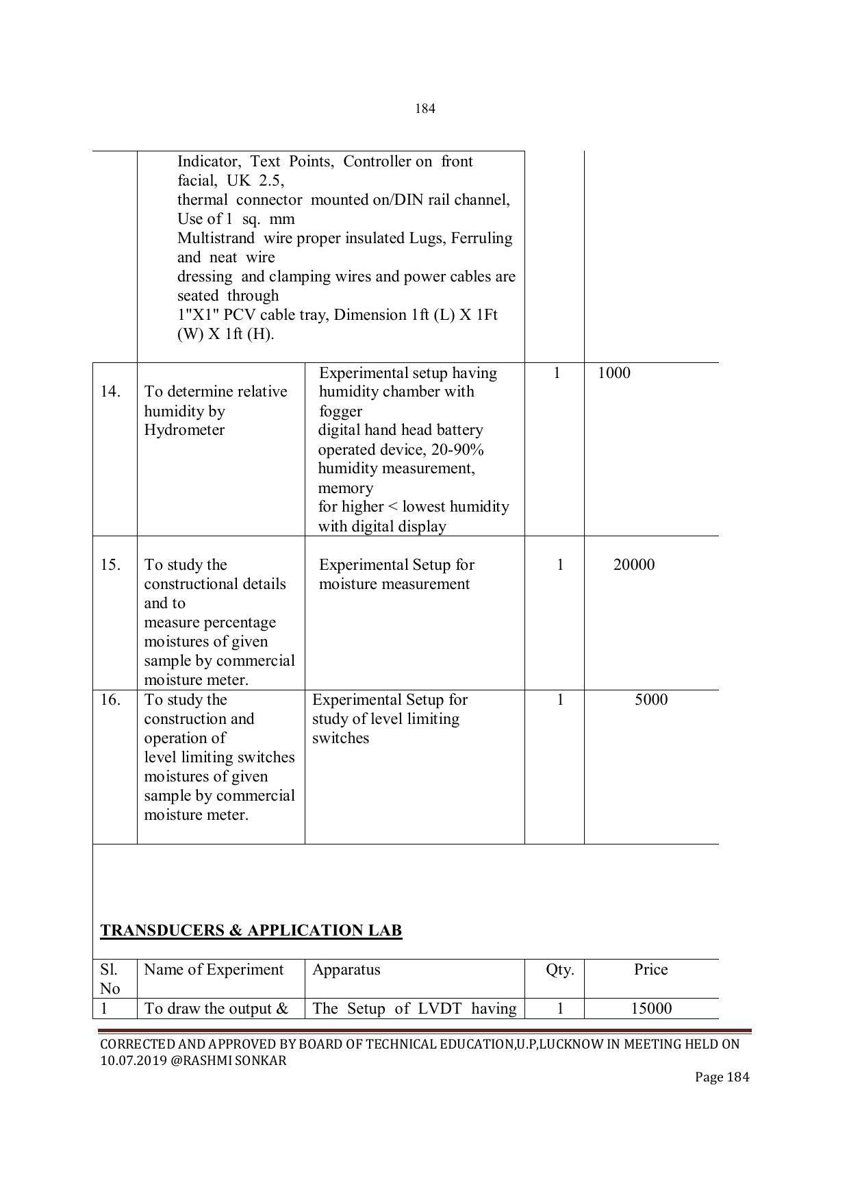 EFFECTIVE FROM JULY 2019-20 - SIX SEMESTER DIPLOMA COURSE IN INSTRUMENTATION AND CONTROL ENGINEERING - Page 186