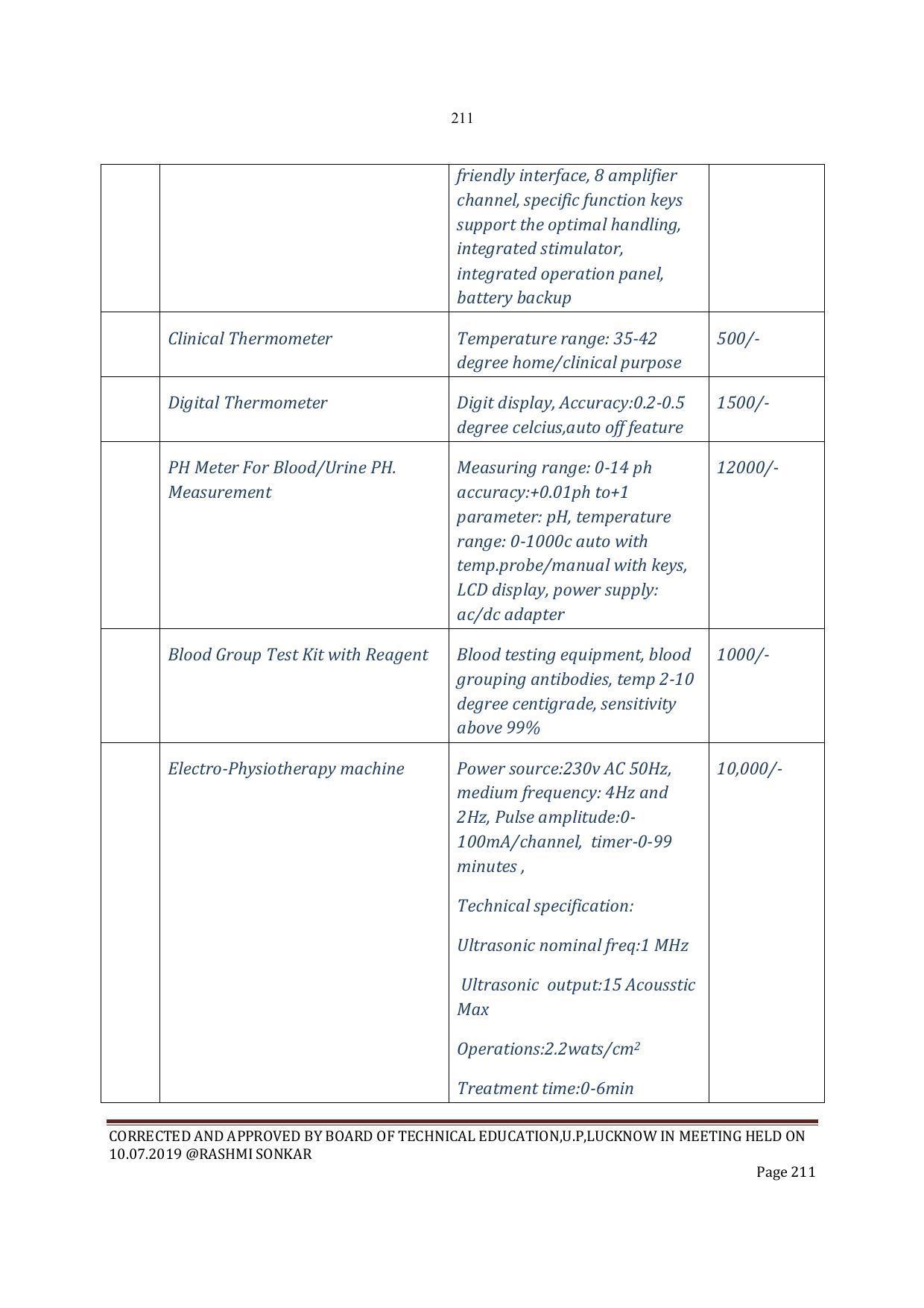 EFFECTIVE FROM JULY 2019-20 - SIX SEMESTER DIPLOMA COURSE IN INSTRUMENTATION AND CONTROL ENGINEERING - Page 213