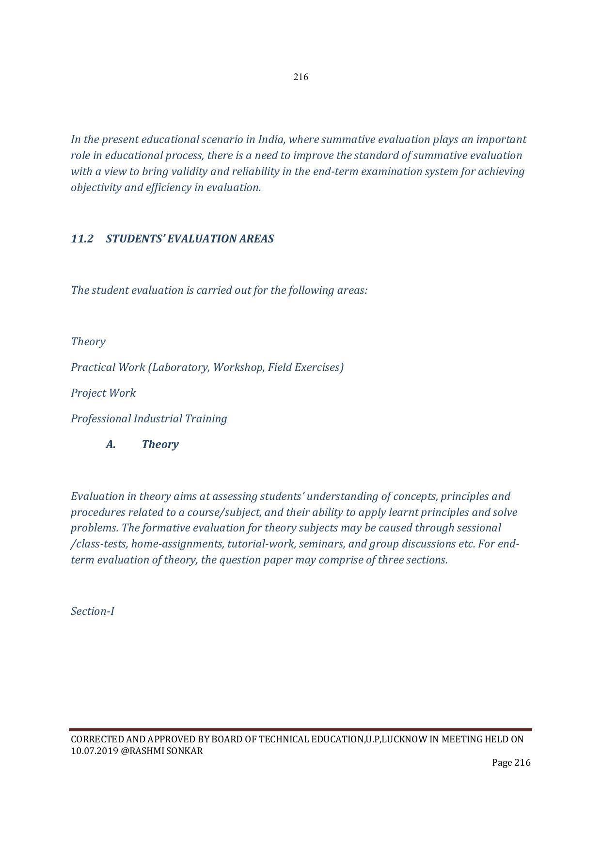 EFFECTIVE FROM JULY 2019-20 - SIX SEMESTER DIPLOMA COURSE IN INSTRUMENTATION AND CONTROL ENGINEERING - Page 218