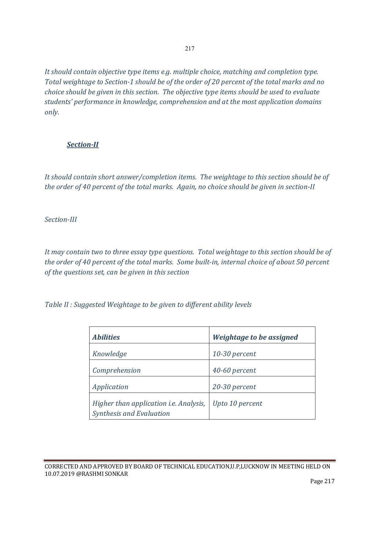 EFFECTIVE FROM JULY 2019-20 - SIX SEMESTER DIPLOMA COURSE IN INSTRUMENTATION AND CONTROL ENGINEERING - Page 219