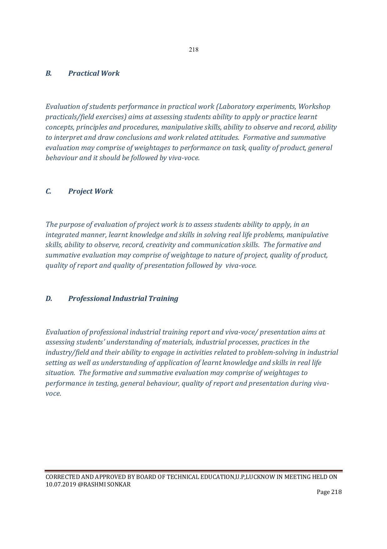 EFFECTIVE FROM JULY 2019-20 - SIX SEMESTER DIPLOMA COURSE IN INSTRUMENTATION AND CONTROL ENGINEERING - Page 220