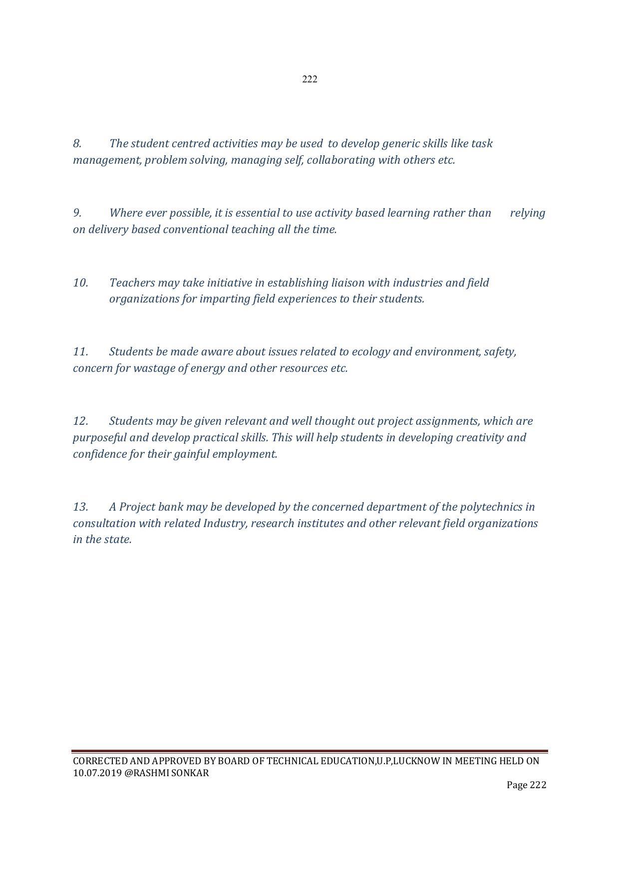 EFFECTIVE FROM JULY 2019-20 - SIX SEMESTER DIPLOMA COURSE IN INSTRUMENTATION AND CONTROL ENGINEERING - Page 224