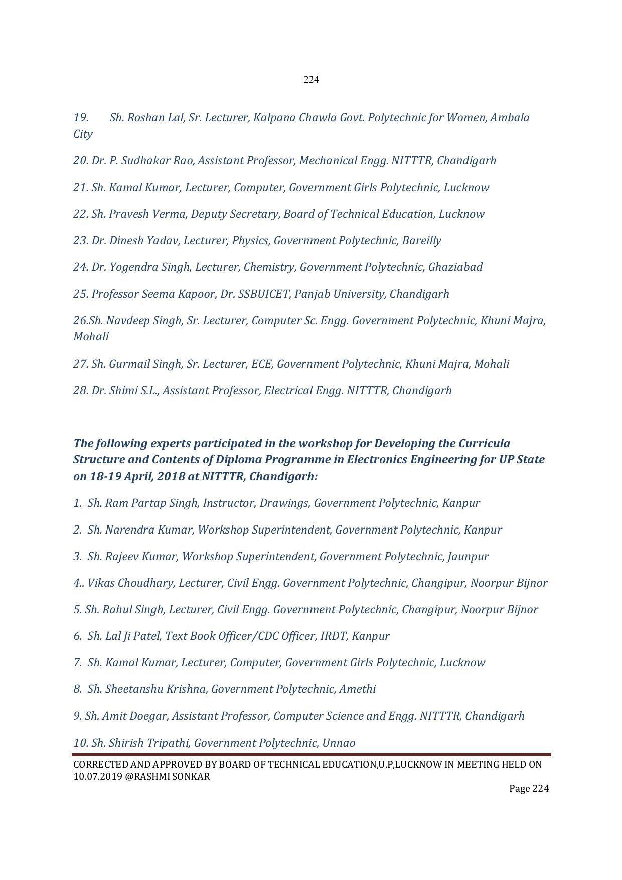 EFFECTIVE FROM JULY 2019-20 - SIX SEMESTER DIPLOMA COURSE IN INSTRUMENTATION AND CONTROL ENGINEERING - Page 226