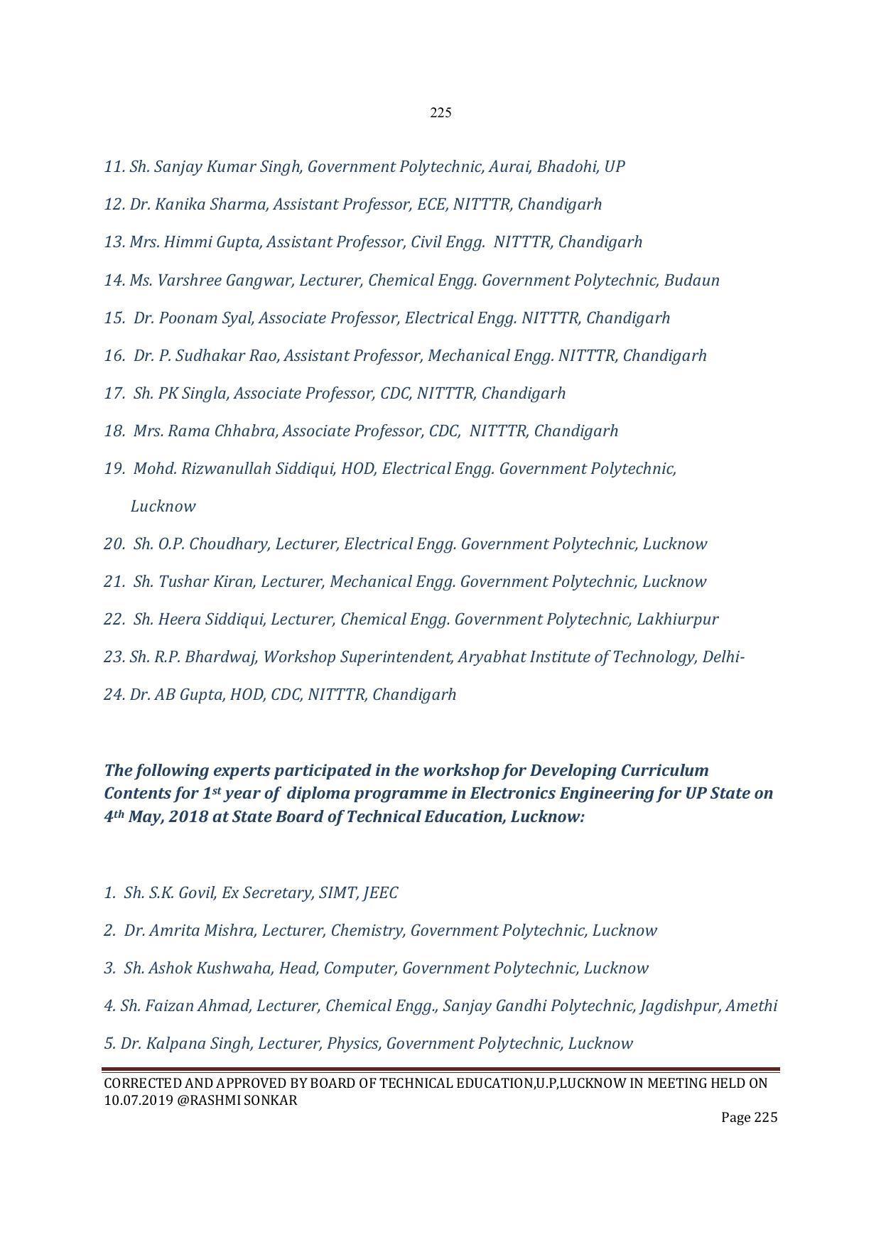 EFFECTIVE FROM JULY 2019-20 - SIX SEMESTER DIPLOMA COURSE IN INSTRUMENTATION AND CONTROL ENGINEERING - Page 227