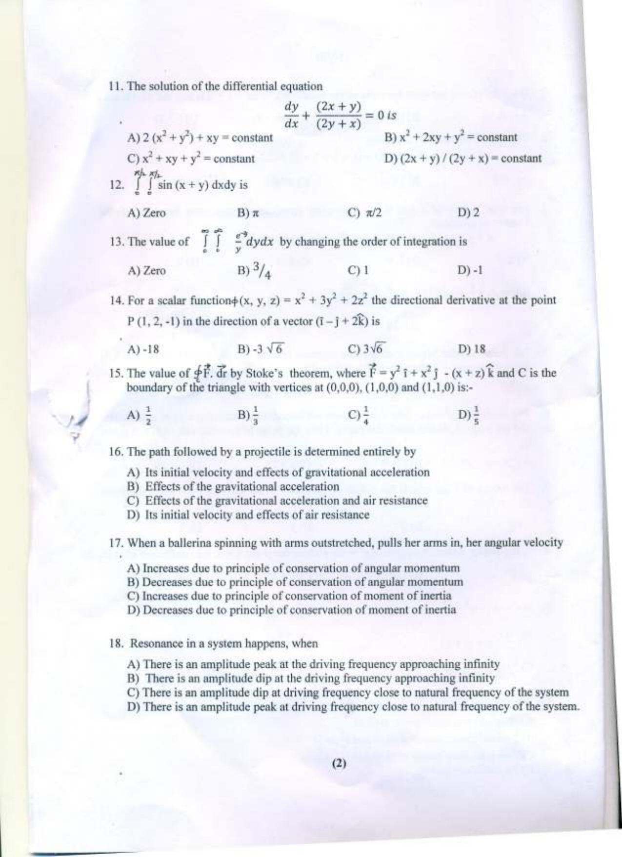 PULEET 2015 Question Paper with Answer Key - Page 3