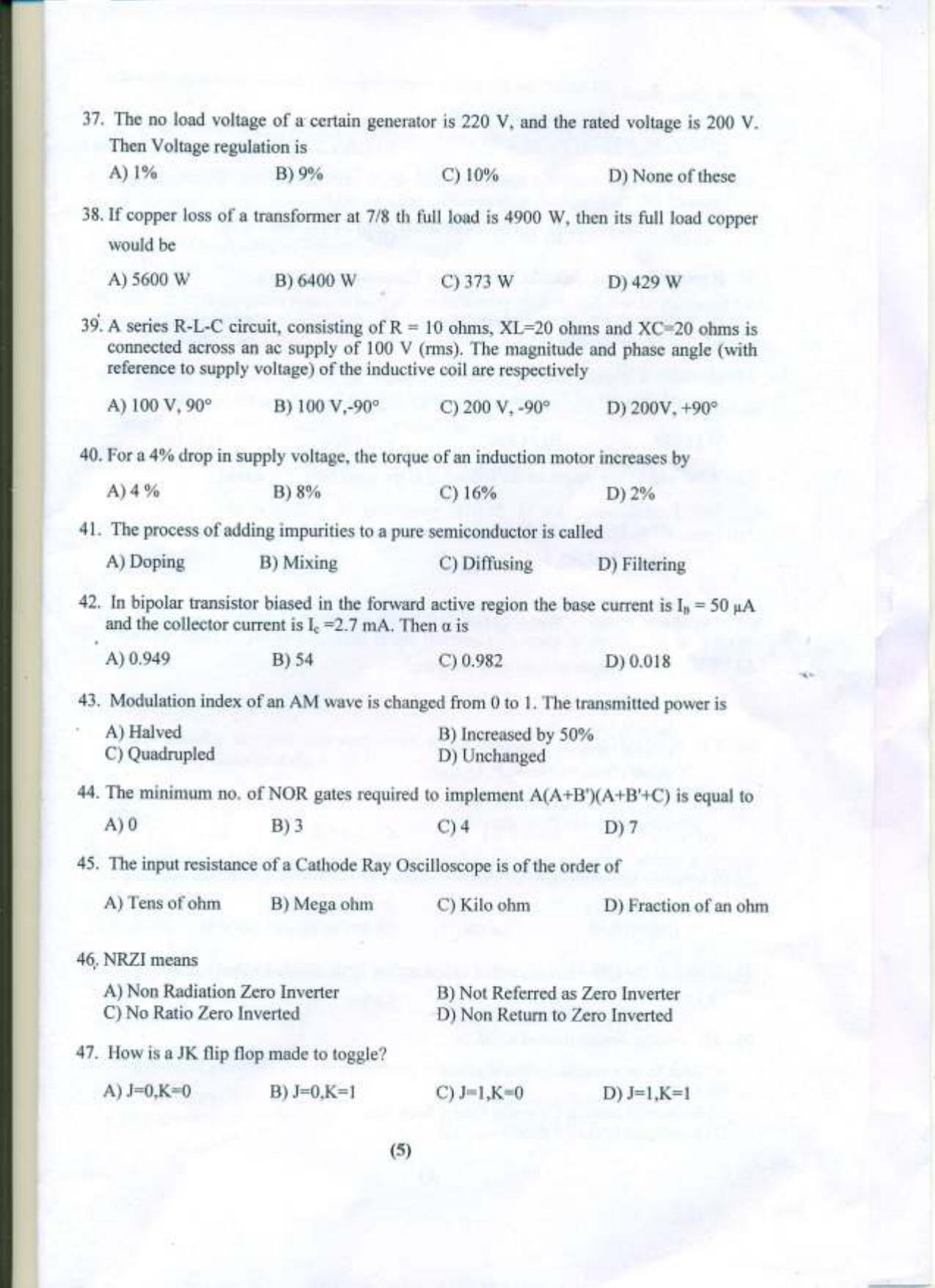 PULEET 2015 Question Paper with Answer Key - Page 6