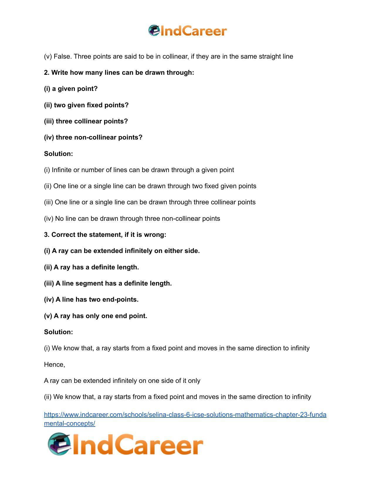Selina Class 6 ICSE Solutions Mathematics : Chapter 23- Fundamental Concepts - Page 3