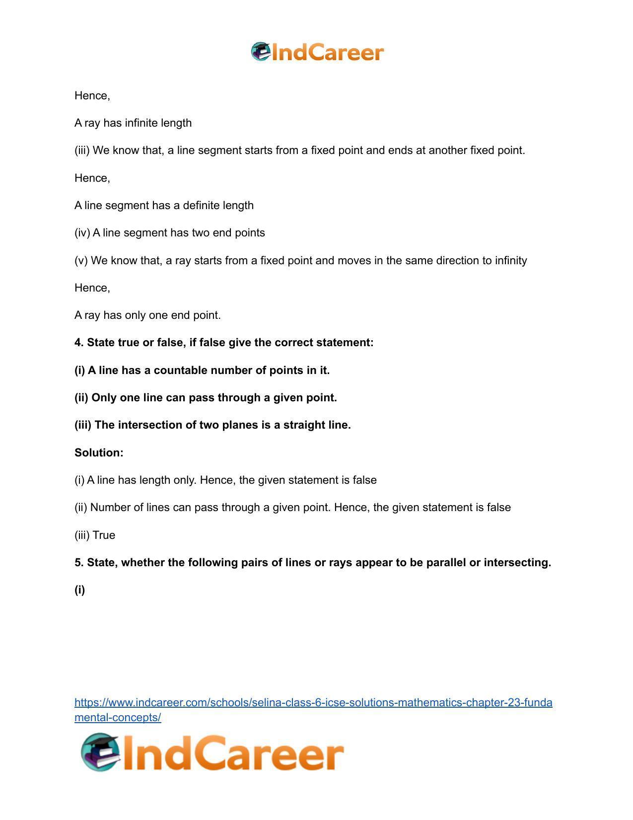 Selina Class 6 ICSE Solutions Mathematics : Chapter 23- Fundamental Concepts - Page 4