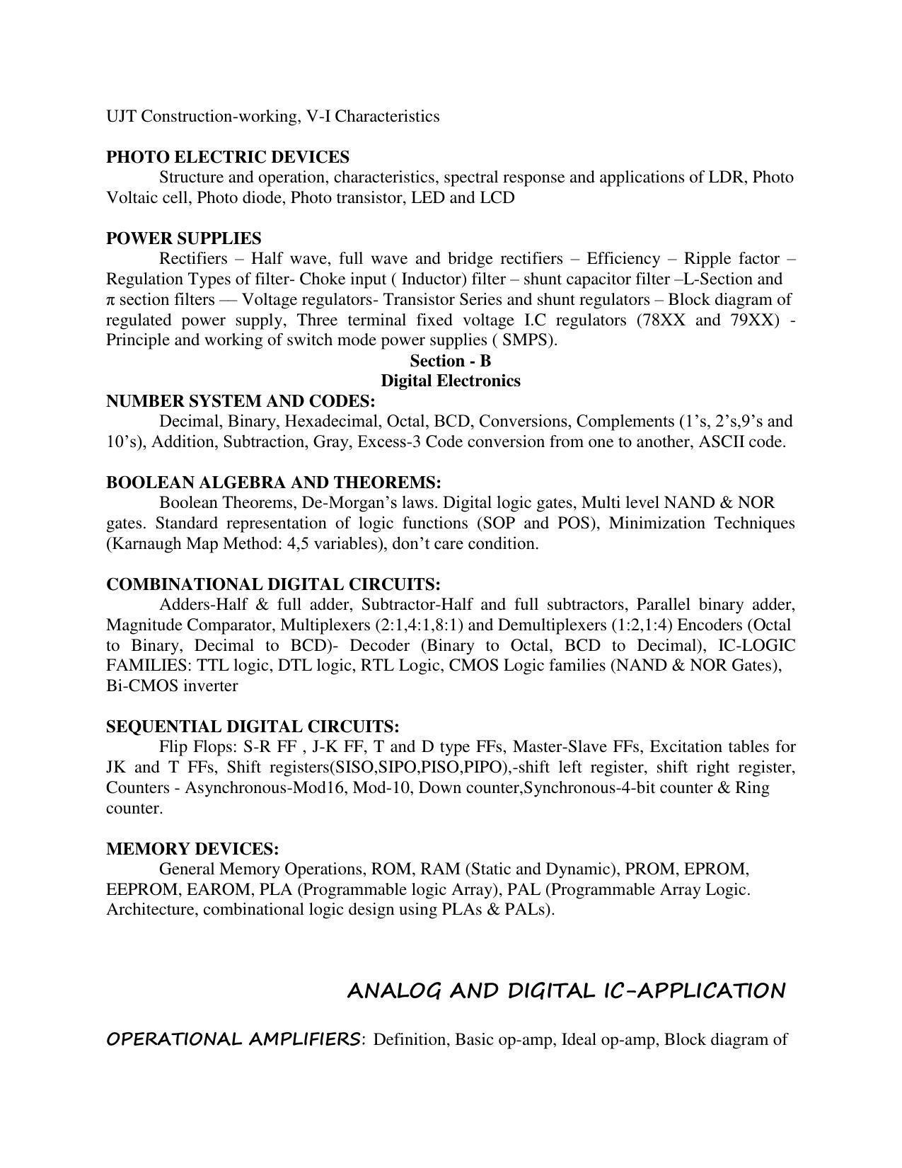 AP PGCET ELECTRONICS Syllabus - Page 2