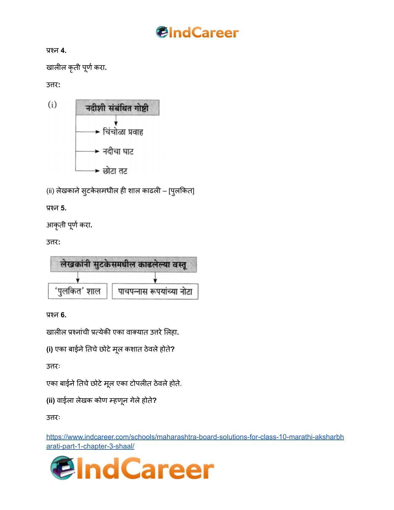 Maharashtra Board Solutions for Class 10- Marathi Aksharbharati (Part- 1): Chapter 3- शाल - Page 11