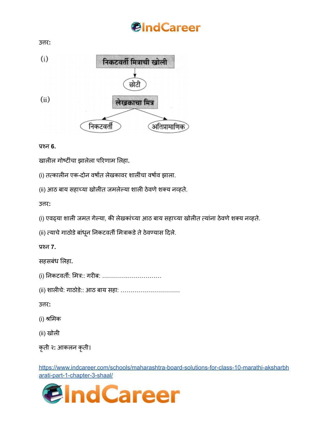 Maharashtra Board Solutions for Class 10- Marathi Aksharbharati (Part- 1): Chapter 3- शाल - Page 19
