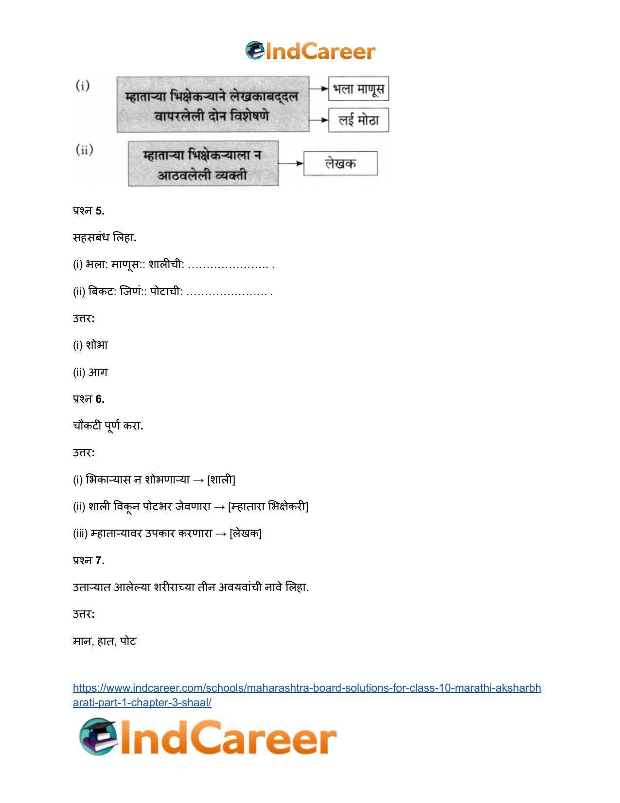 Maharashtra Board Solutions for Class 10- Marathi Aksharbharati (Part- 1): Chapter 3- शाल - Page 28
