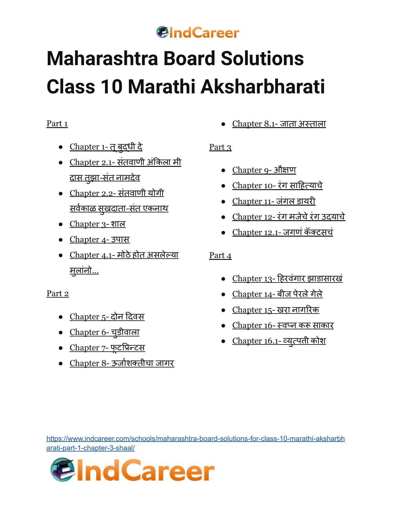Maharashtra Board Solutions for Class 10- Marathi Aksharbharati (Part- 1): Chapter 3- शाल - Page 32