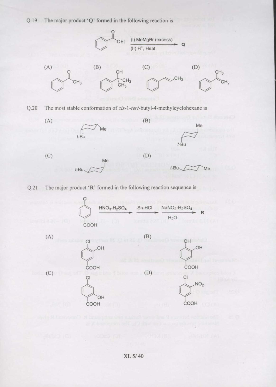 GATE 2007 Life Sciences (XL) Question Paper with Answer Key - Page 5