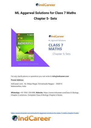 ML Aggarwal Solutions for Class 7 Maths Chapter 5- Sets