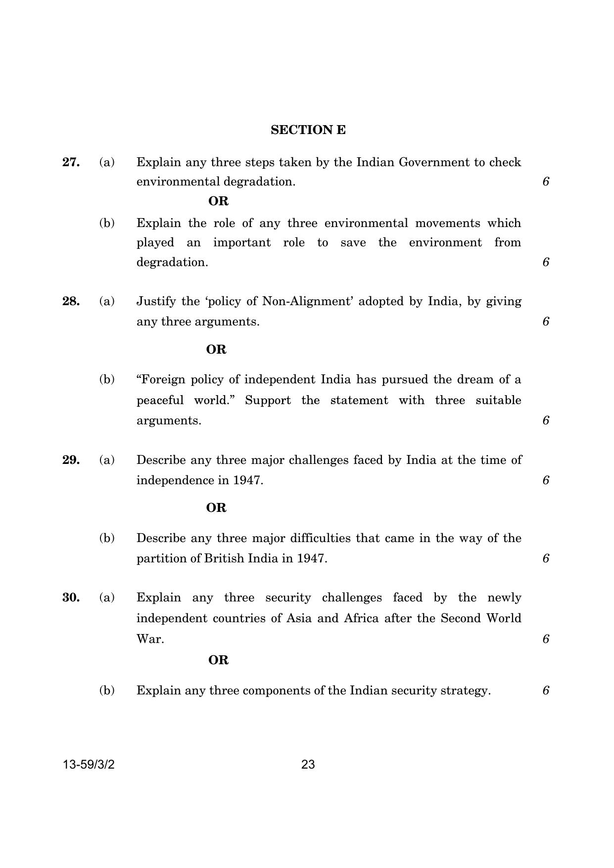 CBSE Class 12 59-3-2 Poltical Science 2024 Question Paper - Page 23