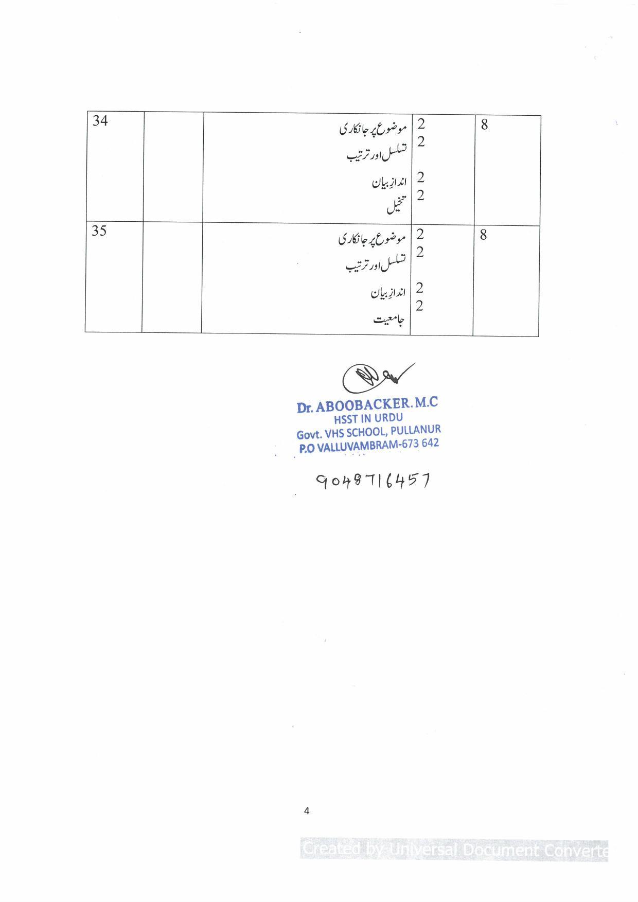 Kerala Plus Two (Class 12th) Answer Key 2022 - Urdu - Page 4