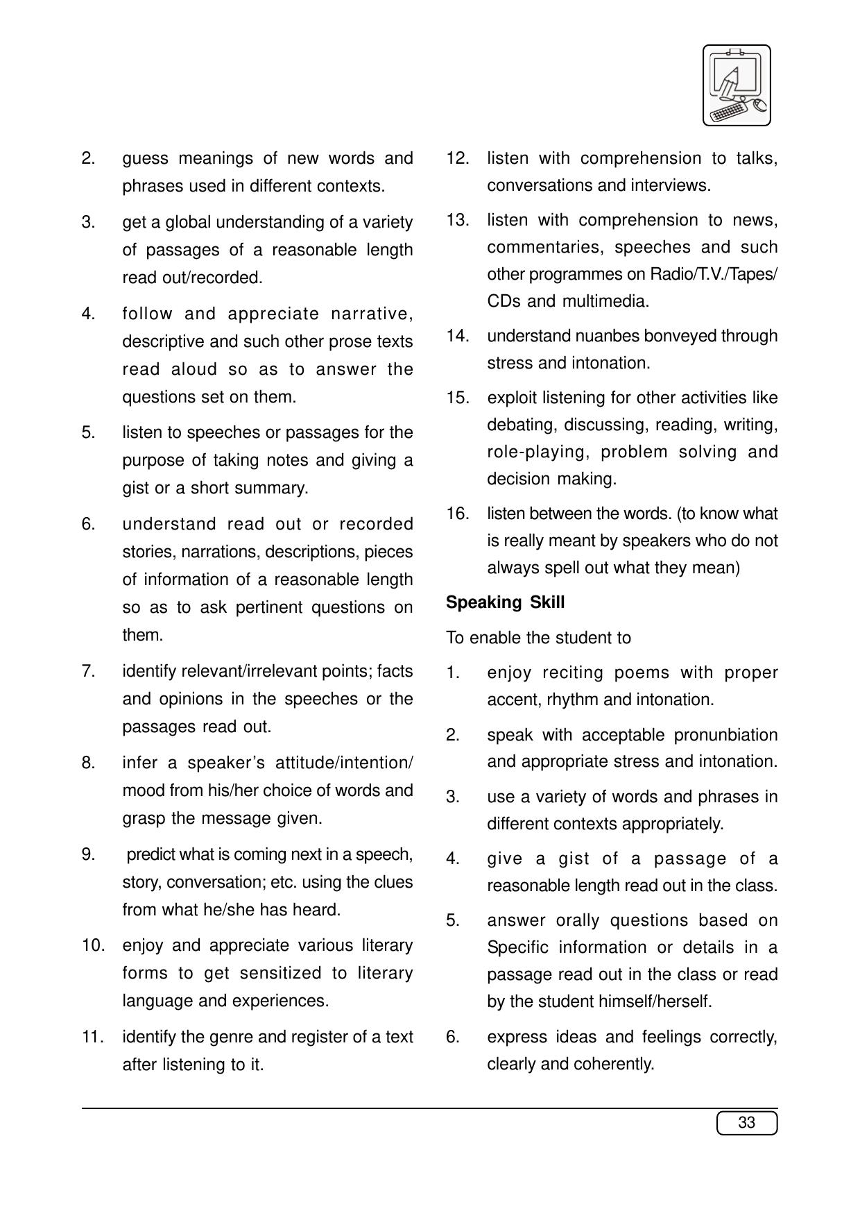Maharashtra SSC English (3rd Language) Syllabus - Page 2