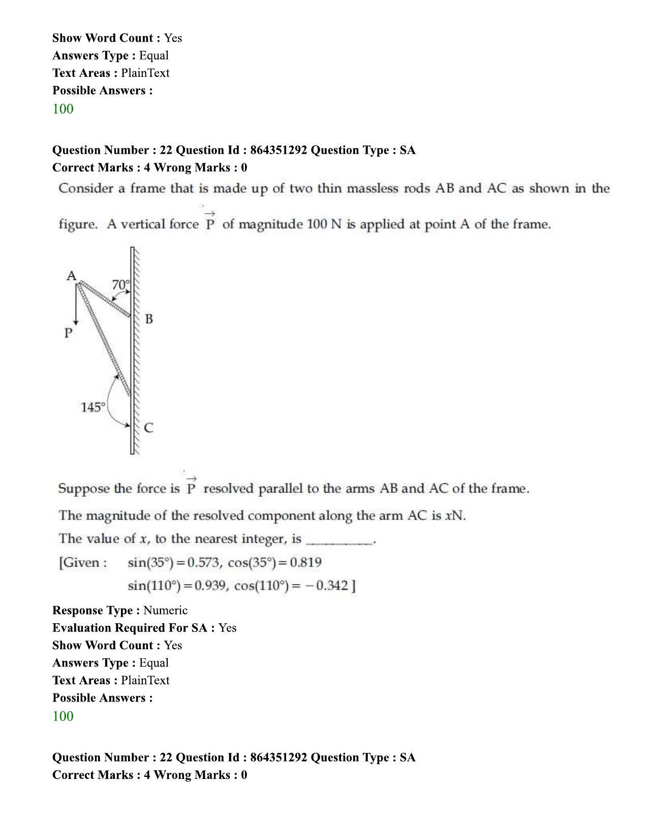 JEE Mains 2021: BTech EMA (Shift 1) 16-03-2021 Question Paper - Page 27