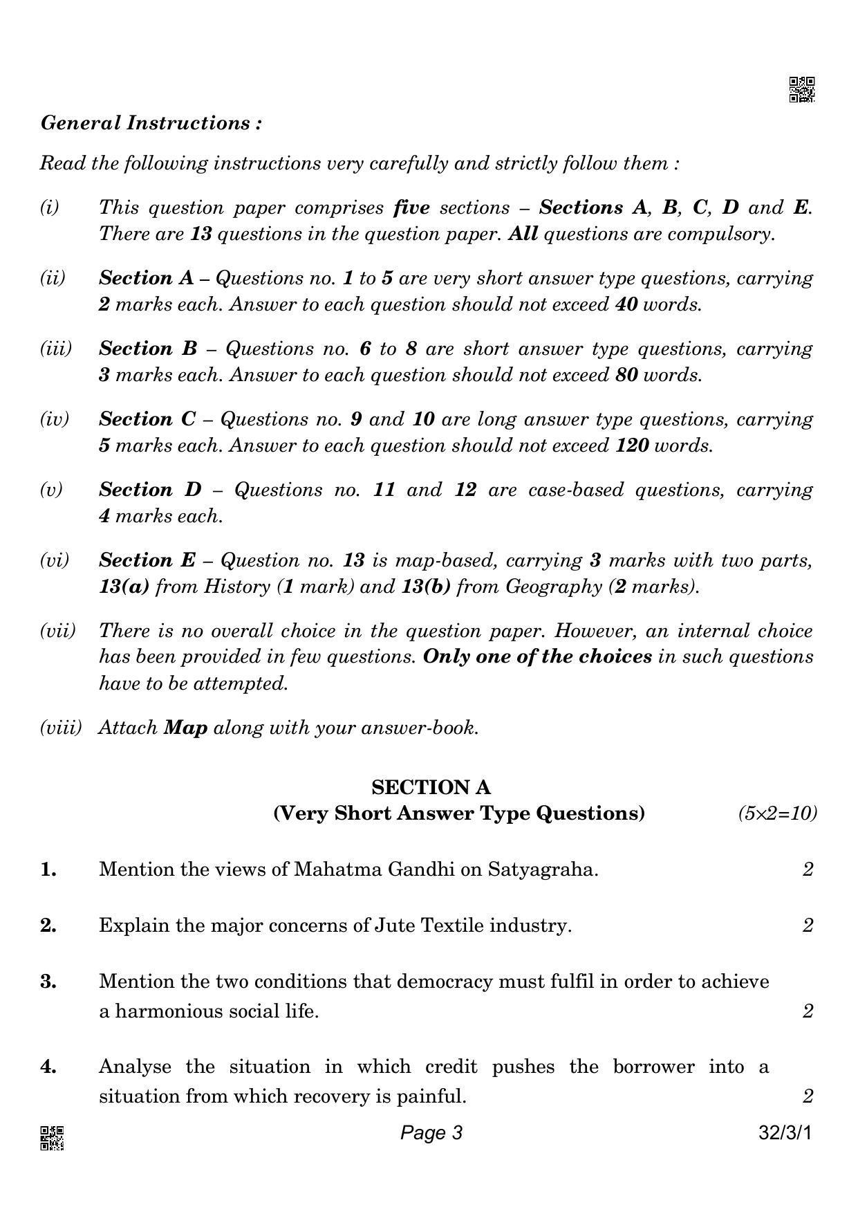 CBSE Class 10 32-3-1 Social Science 2022 Question Paper - Page 3