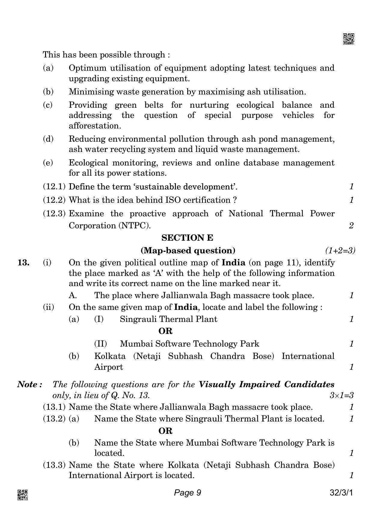 CBSE Class 10 32-3-1 Social Science 2022 Question Paper - Page 9