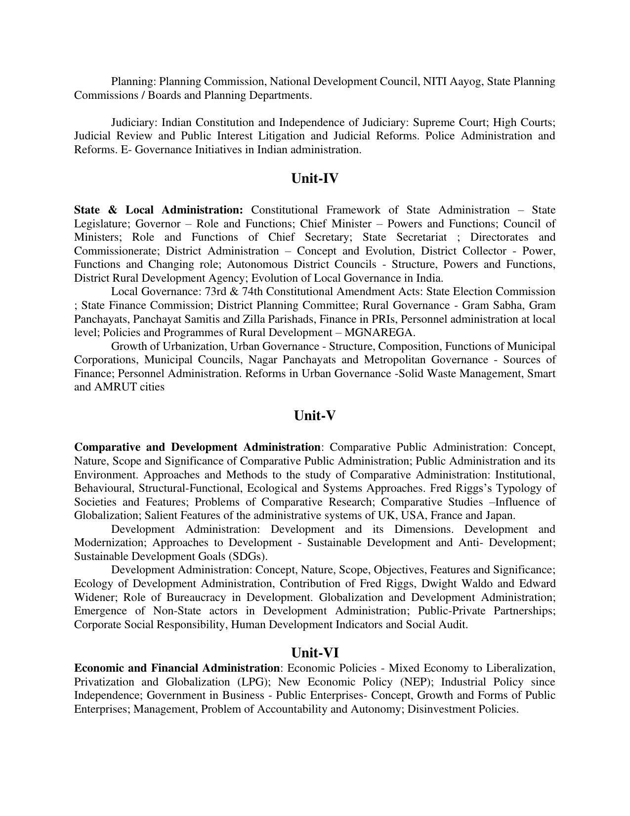 AP RCET Public Administration Syllabus - Page 2